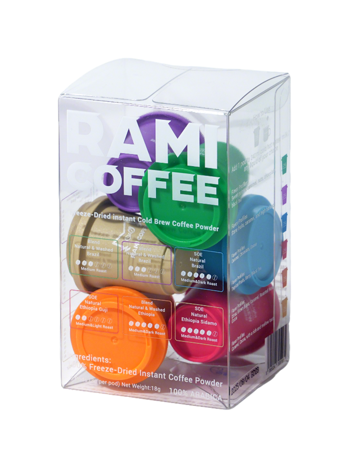Freeze-dried Cold Brew Coffee 6 Pods Mix 6 Flavours